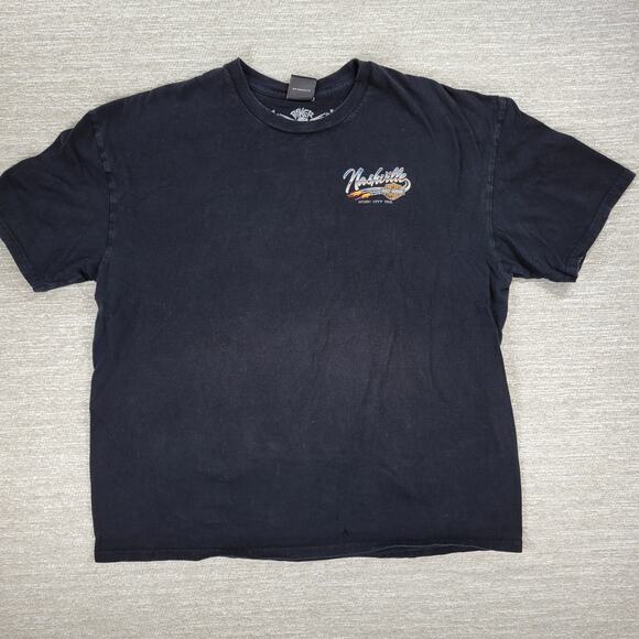 Harley Davidson Boswells Music City Nashville T-shirt Mens XL Skeleton Guitar